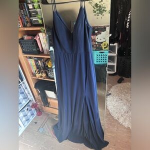 Formal hazy blue ball gown